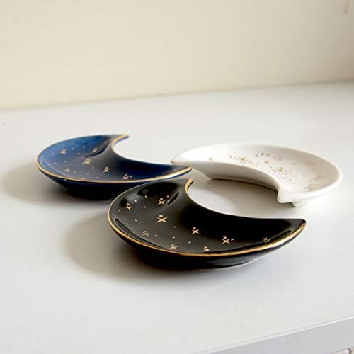 Small Moon Jewelry Dish Tray, Set of 2 (Blue and White) - Image 6