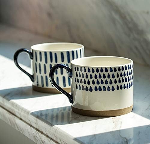 Koja Colorful Hand Painted Ceramic Mugs, 16 oz, Set of 4, Dishwasher Safe - Image 7