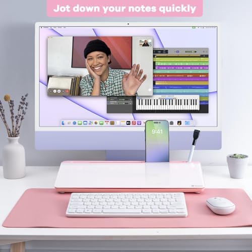 Varhomax Glass Desk Whiteboard with Storage, Desktop Organizer - Image 7