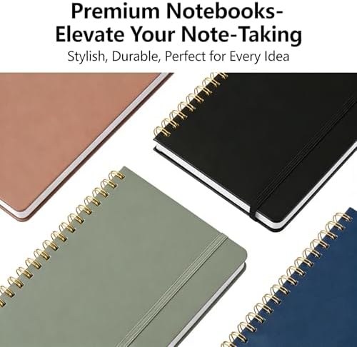 Dot Grid Journal Starter Kit, A5 Spiral Notebook with Stencil Ruler, Date & Color Stickers, Hardcover, 120gsm Thick Paper, Subtle Blue Dotted Pages for Planning, Study & Work - Black - Image 6