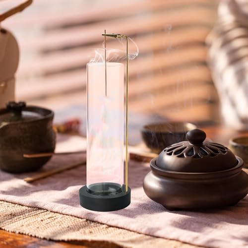 Incense Holder for Sticks, Anti-Ash Flying Incense Burner with 30 Incense Sticks, Detachable Glass Ash Catcher (Black, 2Pcs - Image 7