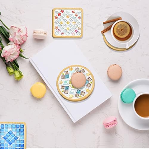 4 Sets DIY Glass Mosaic Tiles for Crafts,Mixed Color Mosaic Kits for Adults - Image 7