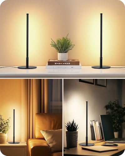 EDISHINE LED Table Lamp Set of 2, Modern Desk Lamps, Black Bedside Lamps - Image 7