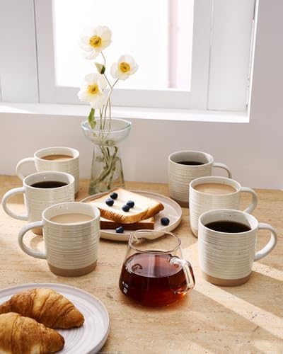 famiware Coffee Mugs Set of 6, 13 oz Mug Set, Ceramic Cup Set with Handle - Image 6