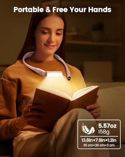 Glocusent Bendable Neck Light, 100 Hours Reading Light for Book Lover Gifts - Image 7