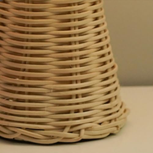 Pleated Small Table Lamp: Bedside Night Light with Rattan Base, Vintage Style Soft Warm Glow for Bedroom, Living Room Decor - Image 7