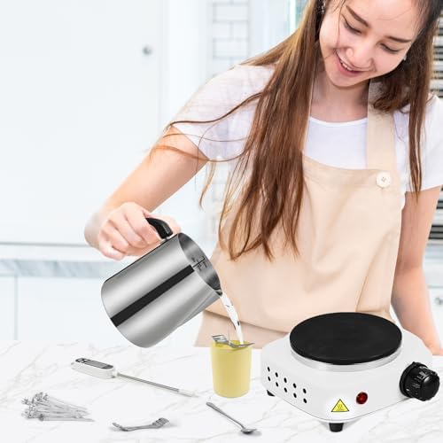 SAEUYVB Candle Making Kit/Supplies with Electric Hot Plate(White) - Image 7