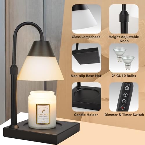 LALISU Candle Warmer Lamp Timer Dimmable, Adjustable Height Candle Melter - Image 7