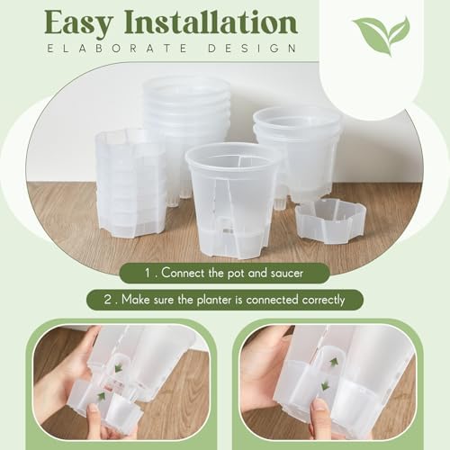 Wonderjune Self Watering Planter, 7.09'', Clear, 9 Pcs - Image 6
