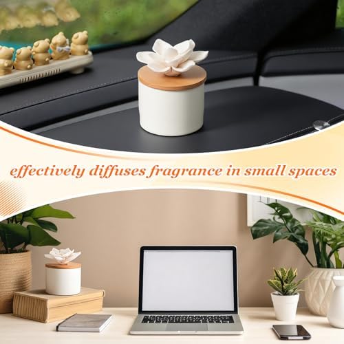 Honeydak 2 Pcs Ceramic Essential Oil Diffuser, Non Electric,Water Lotus - Image 6