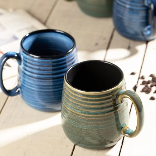 20 oz Large Coffee Mug for Women and Men, Large Ceramic Mug (Blue, 2PCS) - Image 6