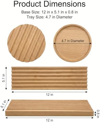Beech Wood Desk Organizer, 6-Slot Pen Holder with Detachable Round Tray, Wooden Stationery Storage for Pens, Pencils, Office Supplies, Desk Accessories for Home Office, Minimalist Desk Decor - Image 7