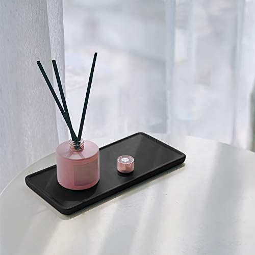 Ceramic Bathroom Sink Tray - Small Rectangle Kitchen Organizer for Jewelry, Towel, Candles, Soap, Perfume - Decoration for Tub, Restroom, Toilet - Small Black - Image 6