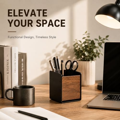 Walnut Desk Organizer, Minimalist Pencil Holder for Office Desk - Image 7