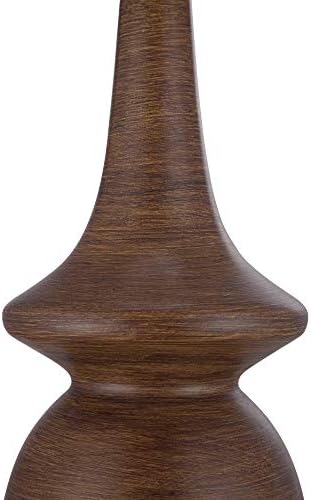 Rexford 24" High Table Lamps Set of 2 Walnut Finish Modern Brown - Image 5