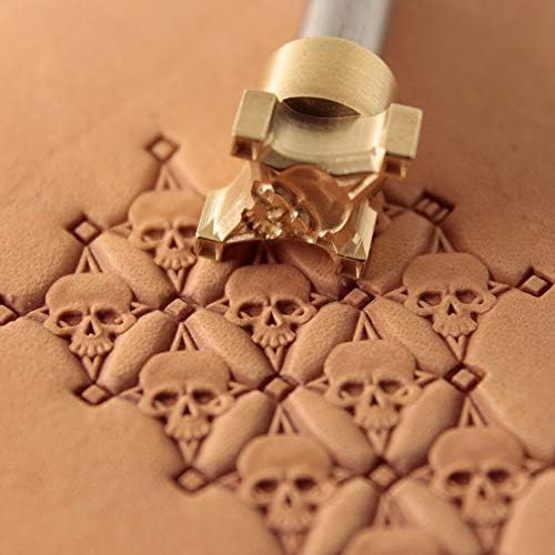 DandS ltd Skull Leather Stamp Tool, Professional Steel Craft Tool for Leatherworking, Embossing, Carving & Stamping Leather Projects, Belts Wallets & DIY Projects Compatible with Mallet #399