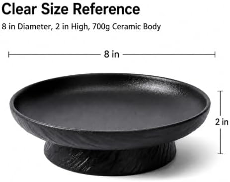 Black Purse Bowl for Women, 8 in Textured Ceramic Catchall - Image 7