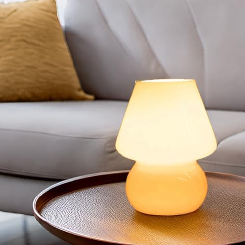 HEQET Dimmable Mushroom Table Lamp Orange Warm Lamp,Retro Accent Cute Cozy Ambient Desk Lamp, Bedroom Decor Aesthetic Lamp Nightstand Decor,Unique Home Decor - Image 7