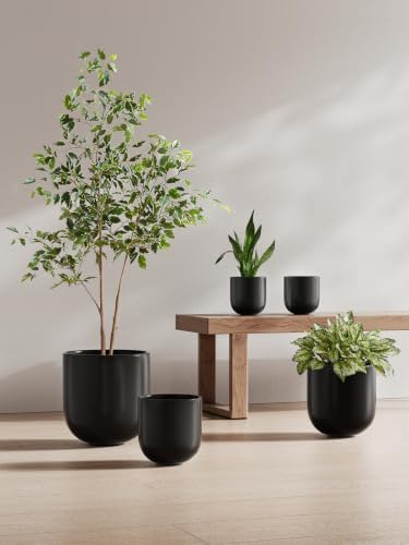 LE TAUCI 6 Inch Ceramic Plant Pot, Small Indoor Planter, Black - Image 5