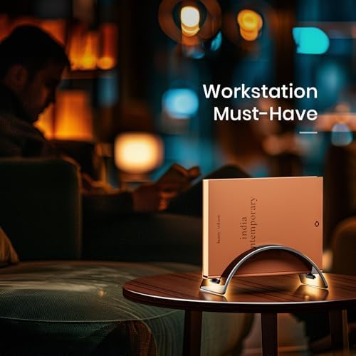 Yikola Vertical Laptop Stand for Desk, Vertical Laptop Hoder Space-Saving Organizer for All MacBook, Laptop Stand Acrylic Invisible Desktop Notebook Dock-Black… - Image 7