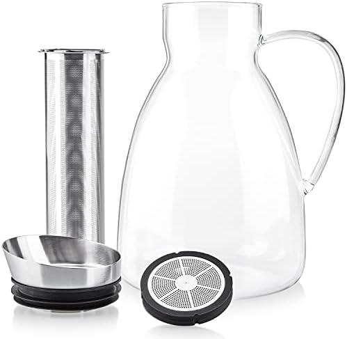 Teabloom Extra-Large Multi-Brew Borosilicate Glass Teapot + Kettle + Pitcher (85 OZ / 2.5 L / 10 CUPS) – Brew and Serve Hot Tea, Iced Tea, Cold Brew Tea and Fruit Infused Water – Solstice Tea Maker - Image 6