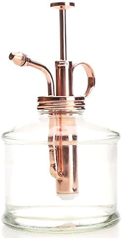 Plant Mister- Clear Color Glass Bottle & Brass Sprayer (Rose Gold) - Image 6