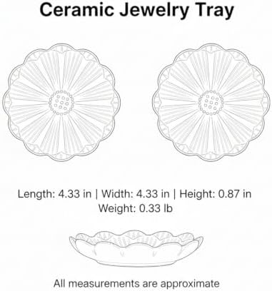 Petal Shaped Ceramic Jewelry Tray, Small Decorative Dish for Rings Earrings, Vanity Organizer for Nightstand Desk Bathroom (1 Piece) - Image 7