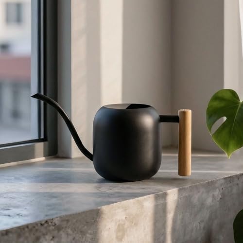 Watering Can 45 oz Long Spout Wooden Handle Stainless Steel - Image 7