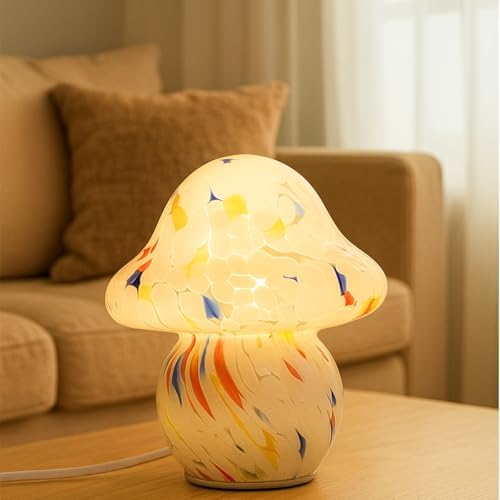 HEQET Mushroom Lamp for Bedroom,Mid Century Modern Lamp for Nightstand, Dimmable Retro Egg Tart Bedside Small Lamps,Unique Home Mushroom Decor Aesthetic Cute Table Lamps for Living Room - Image 7