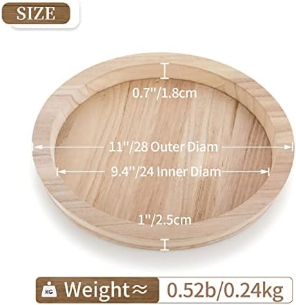 Hanobe Unfinished Round Wooden Craft Trays for DIY, 2PC Decorative Plate - Image 6