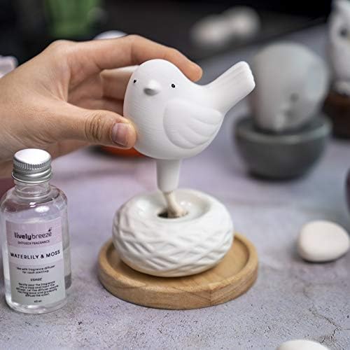Little Bird Nest, Non-Electric Ceramic Diffusers for Essential Oils and Aromatherapy Fragrance, White Ceramic Diffusers in Car or Bathroom and Desk Office Decor, White Vase - Image 6