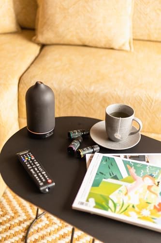 Black Stone Essential Oil Diffuser – Ceramic Aromatherapy Diffuser with Ultrasonic Mist, LED Ambient Light & Auto Shut-Off for Home, Bedroom, Office - Image 6