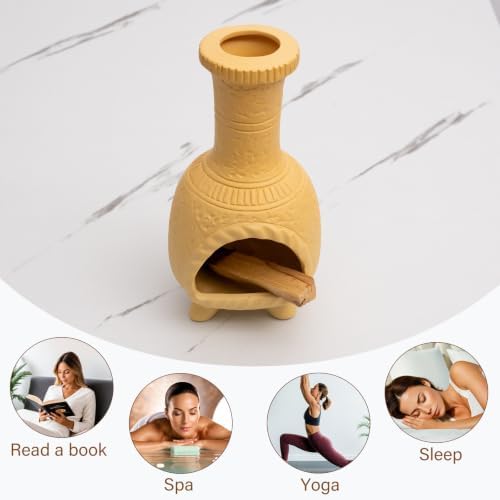 Ceramic Mini Chiminea Palo Santo Burner, Decorative Cone Incense Holder - Image 6