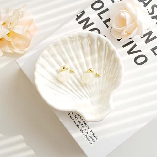 White Shell Jewelry Dish Tray, Seashell Ring Holder Trinket Tray - Image 7