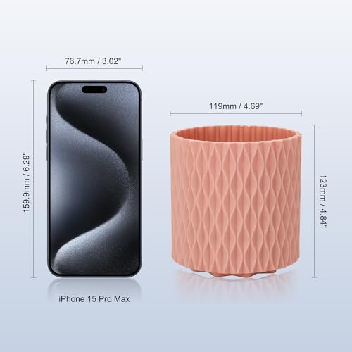 Pencil Holder - 360° Rotation, 5 Slot Desk Supplies For Women Office Aesthetic. Pencil Holder For Office&School, Desk Accessories(Pink) - Image 6