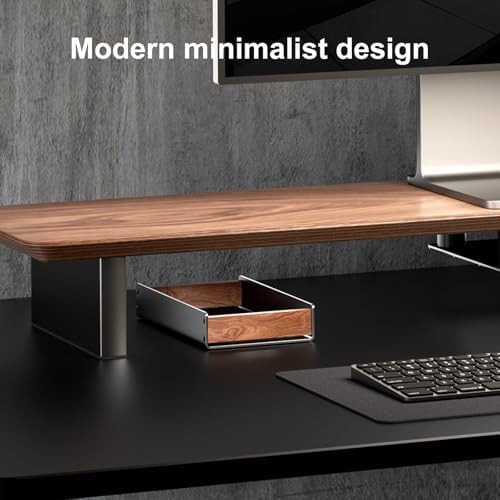 UPERGO Walnut & Aluminum Desk Drawer Organizer, Valet Tray Catchall for Men - Image 7