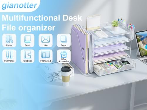 gianotter 5-Tier Desk Organizer with Drawers and File Holders - Image 7