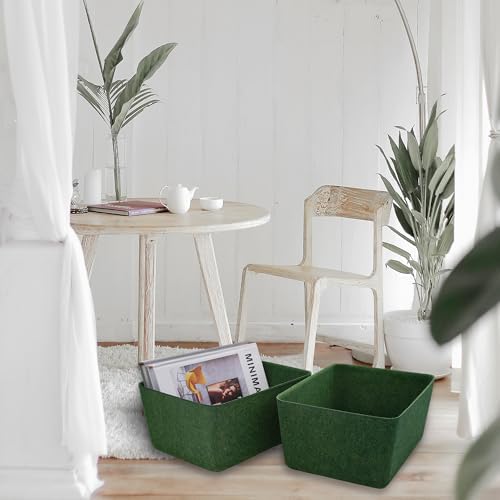 Welaxy Felt Deep Drawer Organizer Medium Forest Green Closet Storage Bin - Image 6