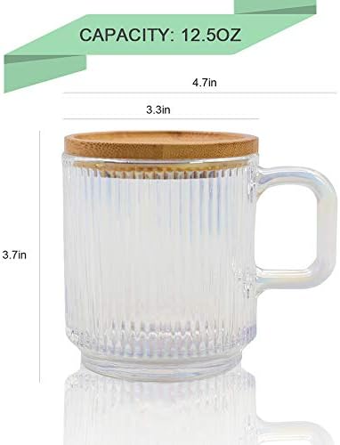 Lysenn Iridescent Glass Mug with Lid, Premium Coffee Mug, 12 oz Tea Cup - Image 6