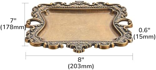 khtumeware 1 Pack Vintage Gold Jewelry Dish Antique Brass Jewelry Trays ideal for holding jewelry rings and large jewelry storage trinkets. - Image 2