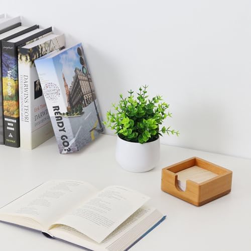 MultiBey Cherry Wood Sticky Note Holder, Self -Sticky Note Pad Holder, Thicked Wooden Post it Note Dispenser Memo Pad Holder, Desktop Accessories Organizer for Office School Home - Image 6