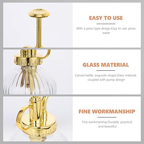 YARDWE Glass Watering Can, Plant Mister Spray Bottle, Vintage Glass Watering Spray Bottle Small Watering Can Indoor for Succulents (Transparent) - Image 7