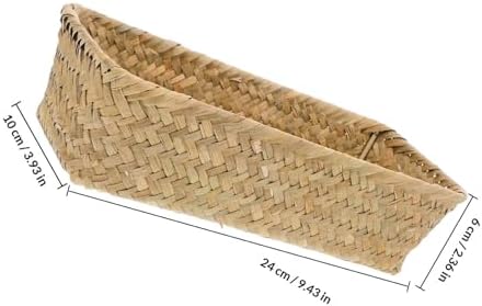 2pcs Large-capacity Woven Straw Storage Baskets for Home and Indoor Storage, Minimalist Khaki Desktop Organizer for Makeup and Small Items, Elegant Handwoven Decorative Baskets - Image 7