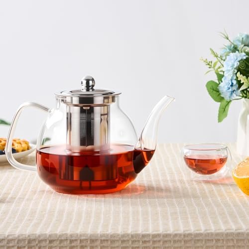 PARACITY Glass Teapot with Infuser, 34 oz Stovetop Tea Kettle, Long Spout - Image 7