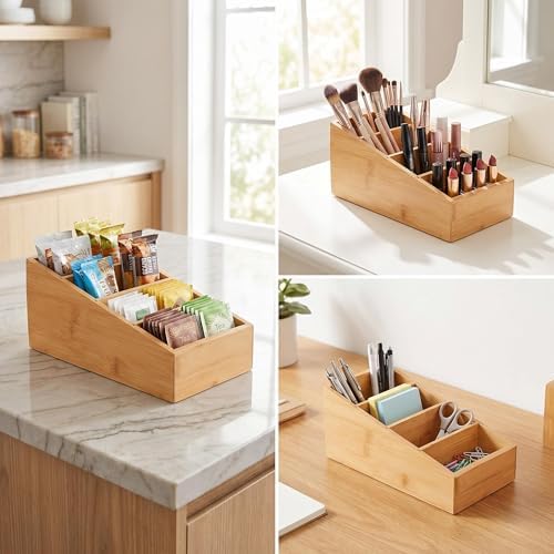 2 Pack Bamboo Food Pantry Organizers, 4 Section - Image 7