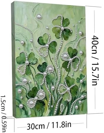 LQCrafK DIY Pearl Art Painting Handcraft Kit for Adults Beginners, Creative Design, Healing Stress-Relieving Home Wall Decoration, with Framed Painting and Tools-Clover - Image 7