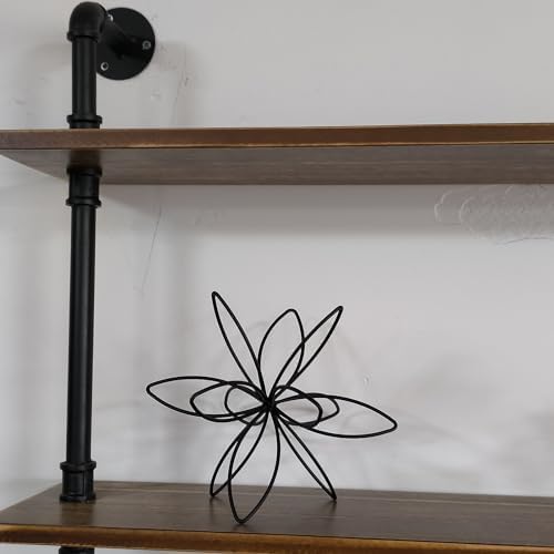 8" Black Sphere Decor, Abstract Tabletop Decorative Ball, Metal Floral Handmade Decorative Sculpture Home Decor Statues - Image 6