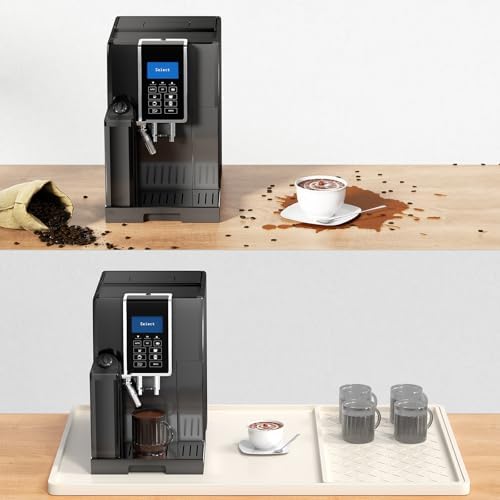 Rnivvi Silicone Coffee Mat, 16" x 24" Waterproof Raised Edge Coffee Bar Mats for Espresso Machine Station Accessories, Heat Resistant Detachable Dish Drying Pad for Kitchen Counter, Dish Rack, Beige - Image 7