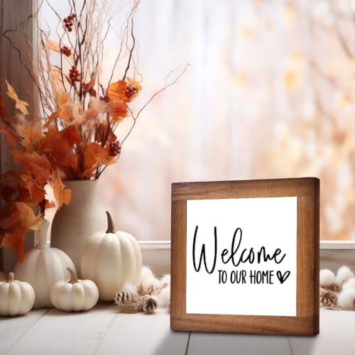 Welcome Sign, Wooden Box Signs for Home Decor, Freestanding Welcome Sign, Farmhouse Entryway, Front Door, Porch, Housewarming Tabletop, Welcome To Our Home (C3) - Image 6