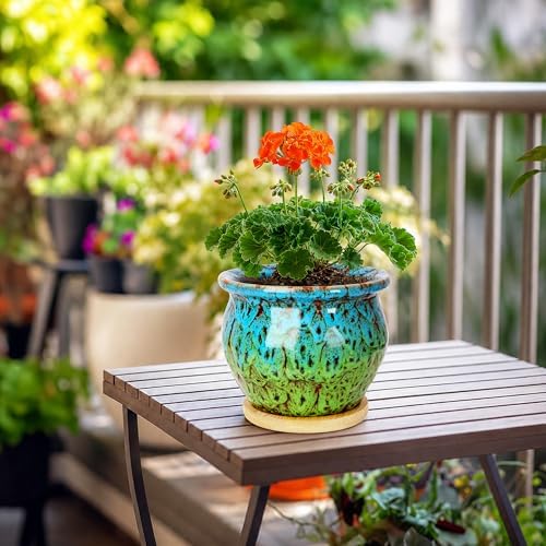 4.5 Inch Plant Pots, Small Pots for Plant Indoor, Succulent Pots with Tray - Image 7